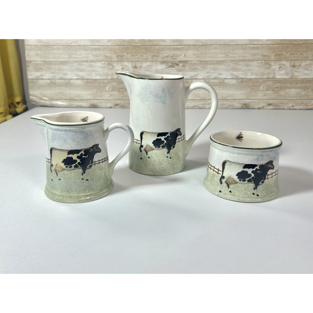 Price and Kensington Cow Painted Farmyard Animals Set Ceramic Creamer Pitcher